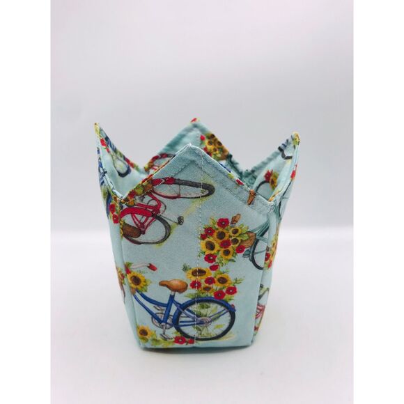Bicycles and Sunflowers Microwave Pint Size Cozy for Hot or Cold - Picture 1 of 3